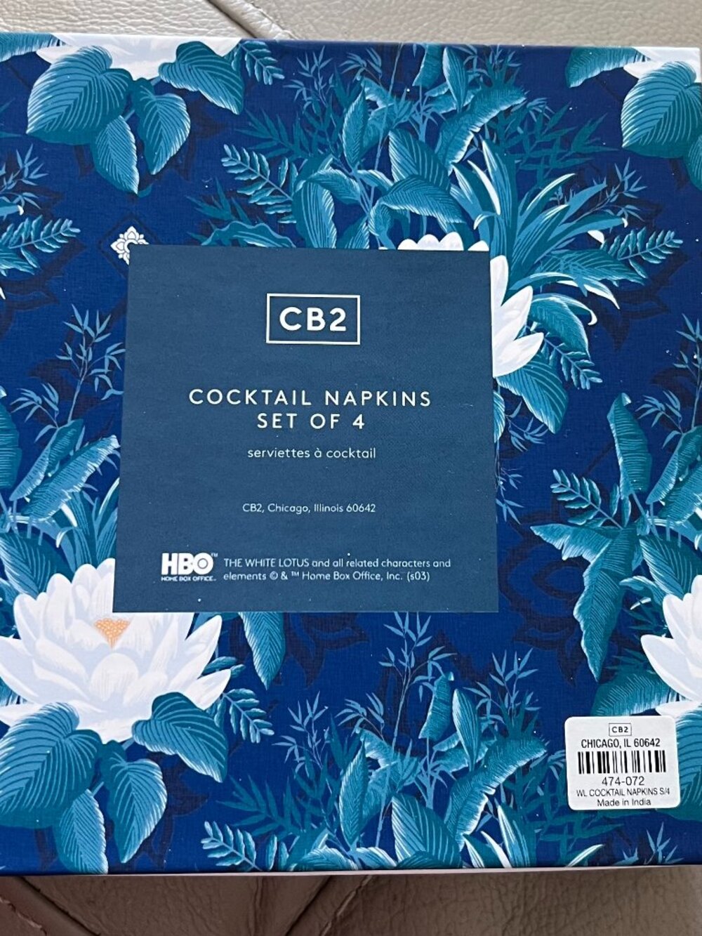 CB2 & The White Lotus Cocktail Napkin Set